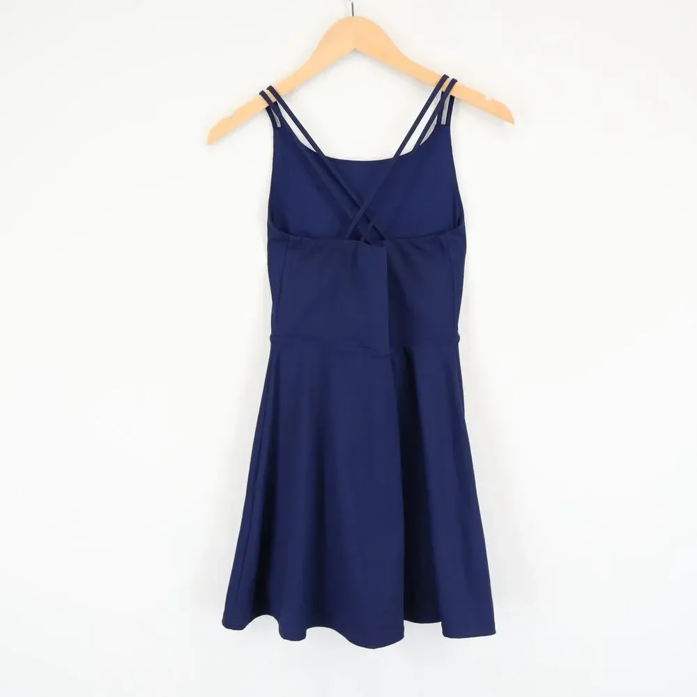 NWT J.Crew Crewcuts Girls' Cross-Back Active Dress Antique Navy Blue Size 16